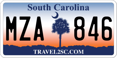 SC license plate MZA846