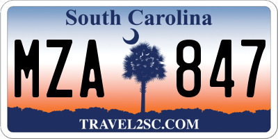 SC license plate MZA847