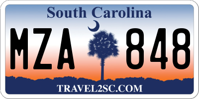 SC license plate MZA848