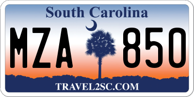 SC license plate MZA850