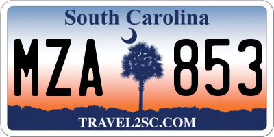 SC license plate MZA853