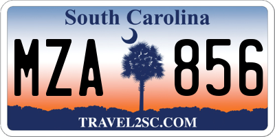 SC license plate MZA856