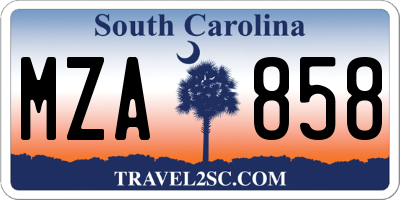 SC license plate MZA858
