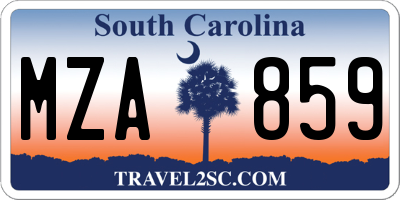 SC license plate MZA859