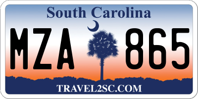 SC license plate MZA865