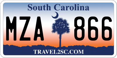 SC license plate MZA866