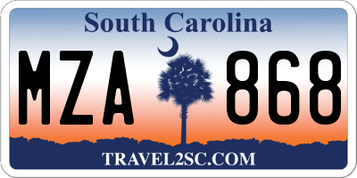 SC license plate MZA868