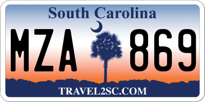 SC license plate MZA869