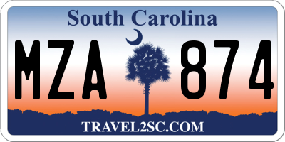 SC license plate MZA874