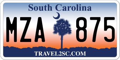 SC license plate MZA875