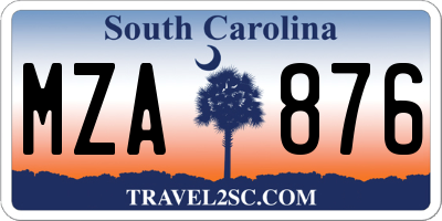SC license plate MZA876