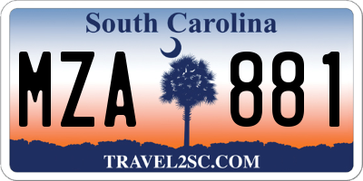 SC license plate MZA881
