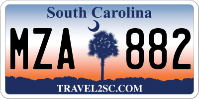 SC license plate MZA882
