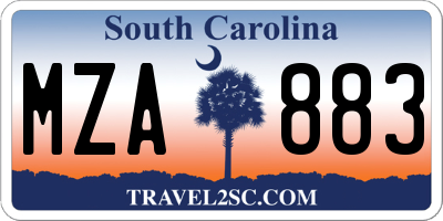 SC license plate MZA883