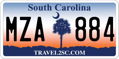 SC license plate MZA884