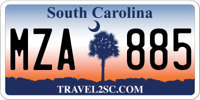 SC license plate MZA885