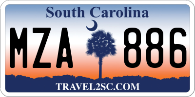 SC license plate MZA886