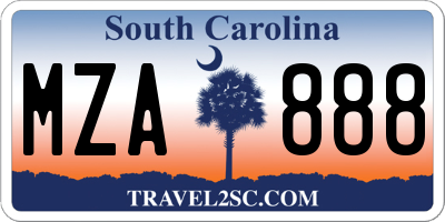 SC license plate MZA888