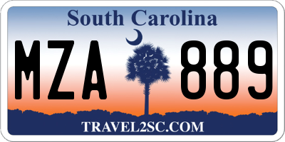 SC license plate MZA889