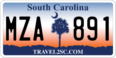 SC license plate MZA891
