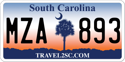 SC license plate MZA893
