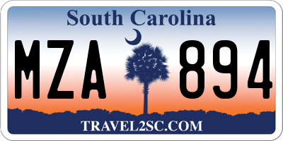 SC license plate MZA894