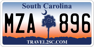 SC license plate MZA896