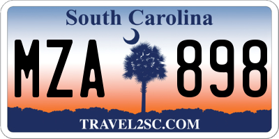 SC license plate MZA898