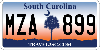SC license plate MZA899