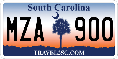 SC license plate MZA900