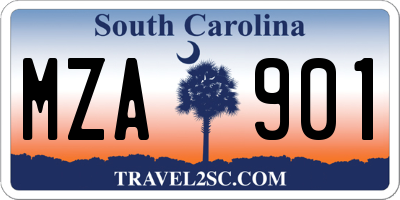 SC license plate MZA901