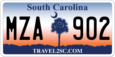 SC license plate MZA902
