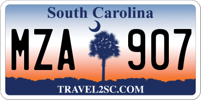 SC license plate MZA907