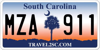 SC license plate MZA911