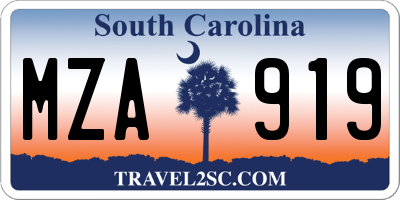 SC license plate MZA919