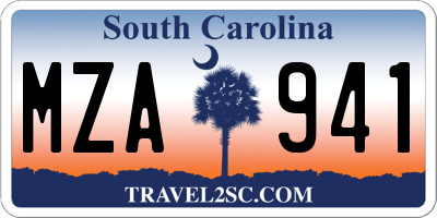 SC license plate MZA941