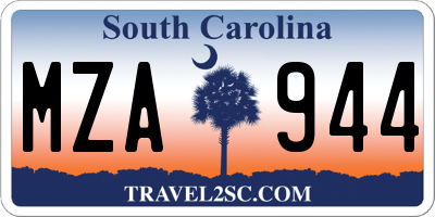 SC license plate MZA944