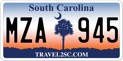 SC license plate MZA945