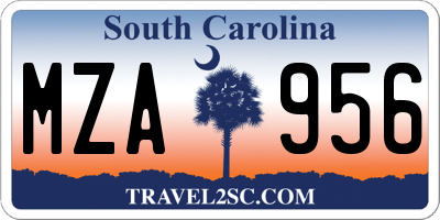 SC license plate MZA956