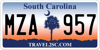 SC license plate MZA957