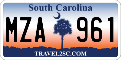 SC license plate MZA961