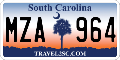SC license plate MZA964