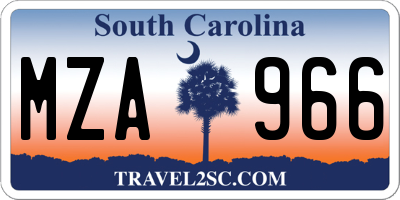 SC license plate MZA966