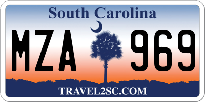 SC license plate MZA969