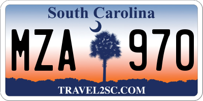 SC license plate MZA970