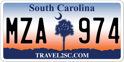 SC license plate MZA974