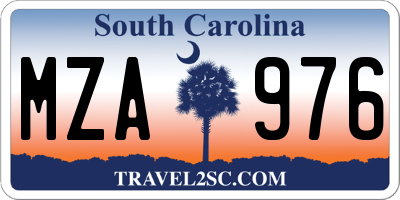 SC license plate MZA976