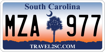 SC license plate MZA977