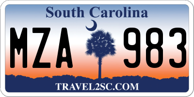 SC license plate MZA983