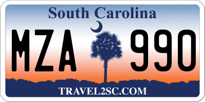 SC license plate MZA990